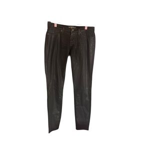 Lucky Brand Charlie Super Skinny Black Coated Denim Jeans Size 28
